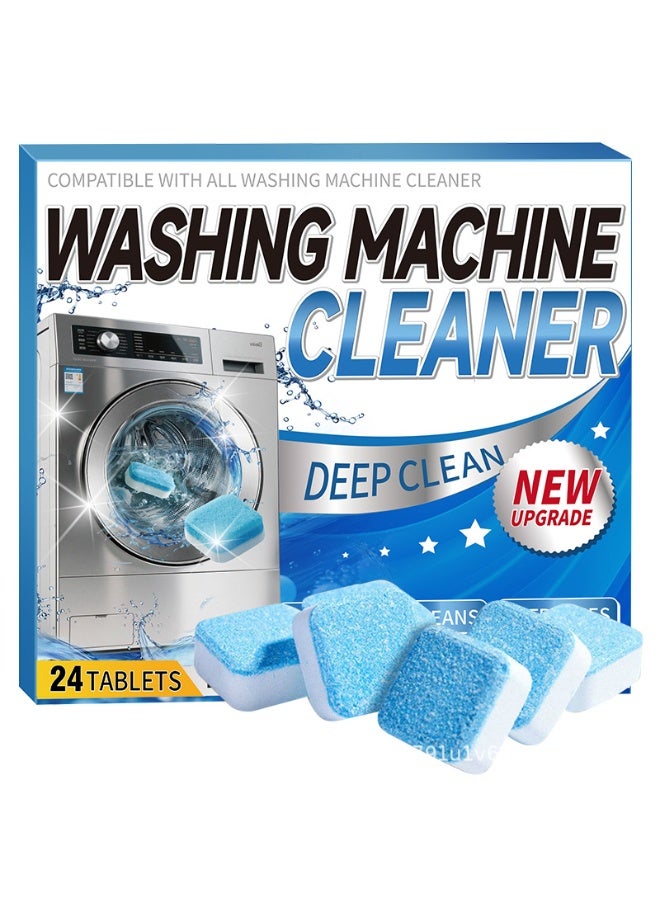 YUNSYE Washing Machine Cleaner Effervescent Tablets, 24 Pack Deep Cleaning  Sheet, Effective Wash Machines Cleaning Tablets - Image 1